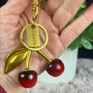 COACH Cherry Key Chain Bag Charm - EUC